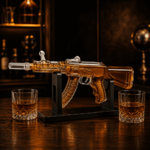 AK-47 Gewehr-Whisky-Dekanter Set mit 2 Gläsern