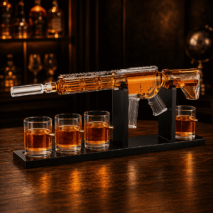 AR-15 Gewehr-Whisky-Dekanter Set mit 4 Gläsern