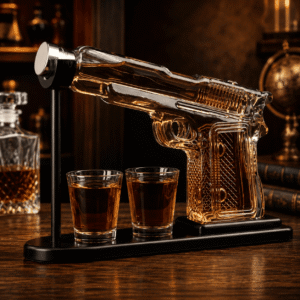 Colt M1911 Pistolen-Whisky-Dekanter Set mit 2 Gläsern