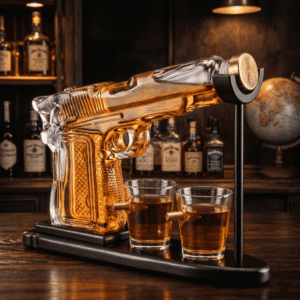Colt M1911 Pistolen-Whisky-Dekanter Set mit 2 Patronen-Gläsern