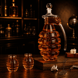 Handgranaten-Whisky-Dekanter Set mit 2 Gläsern