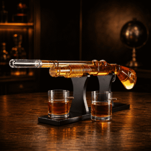 Schrotflinte Gewehr-Whisky-Dekanter Set mit 2 Gläsern