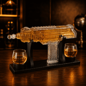Uzi Maschinenpistolen-Whisky-Dekanter Set mit 2 Gläsern